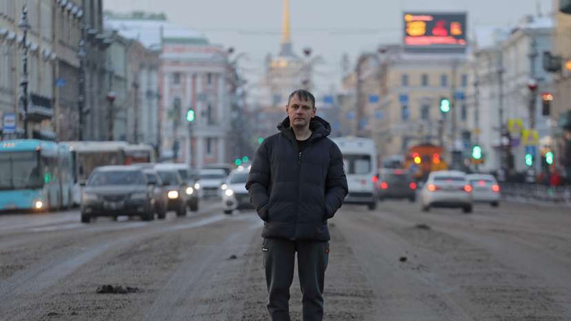 LGBT activist Alexey Sergeev poses for a picture in Saint Petersburg