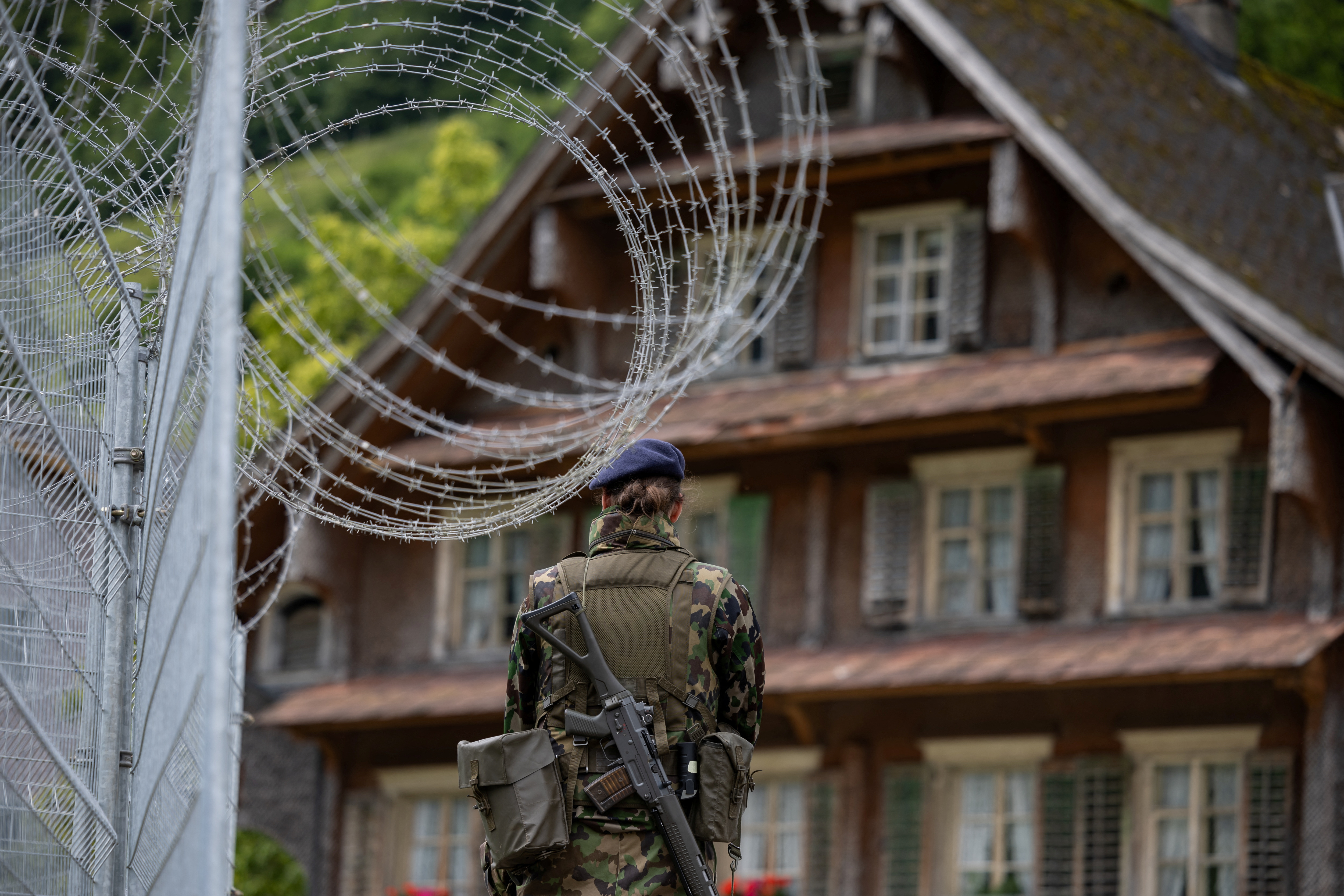 Guided visit to the security zone ahead of peace summit for Ukraine, in Obburgen