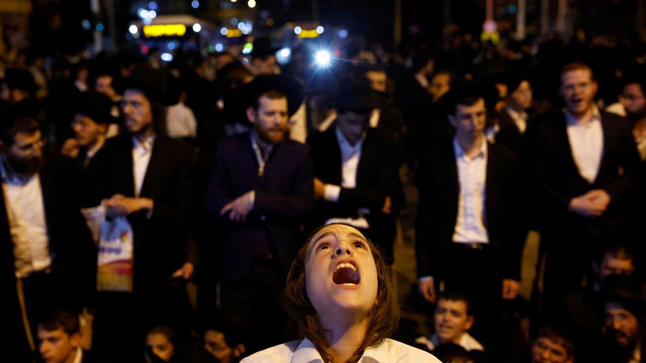 Israeli Ultra-Orthodox Jews protest Israeli military draft orders, in Bnei Brak