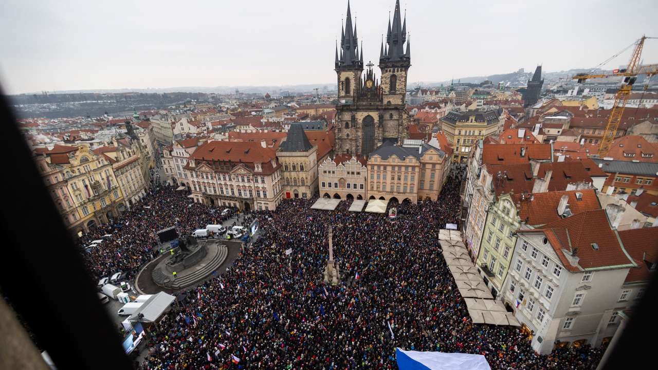 A demonstration in support of Czech President called "We stand for our President" in Prague