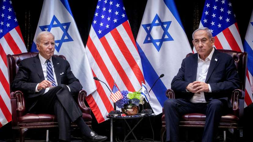 FILE PHOTO: U.S. President Joe Biden meets Israeli Prime Minister Benjamin Netanyahu in Tel Aviv