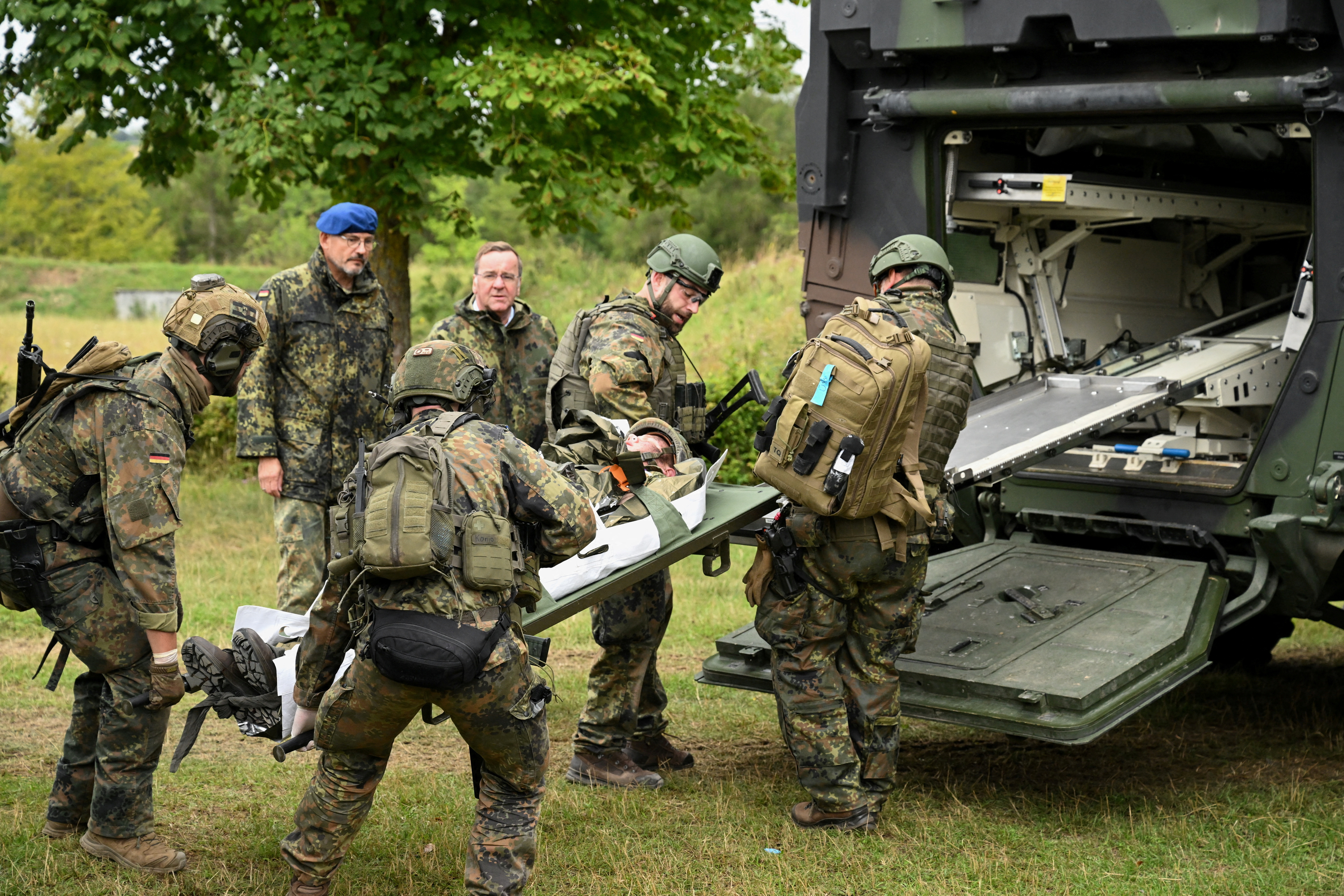 FILE PHOTO: German Defence Minister Pistorius visits the medical service of the Bundeswehr in Ulm