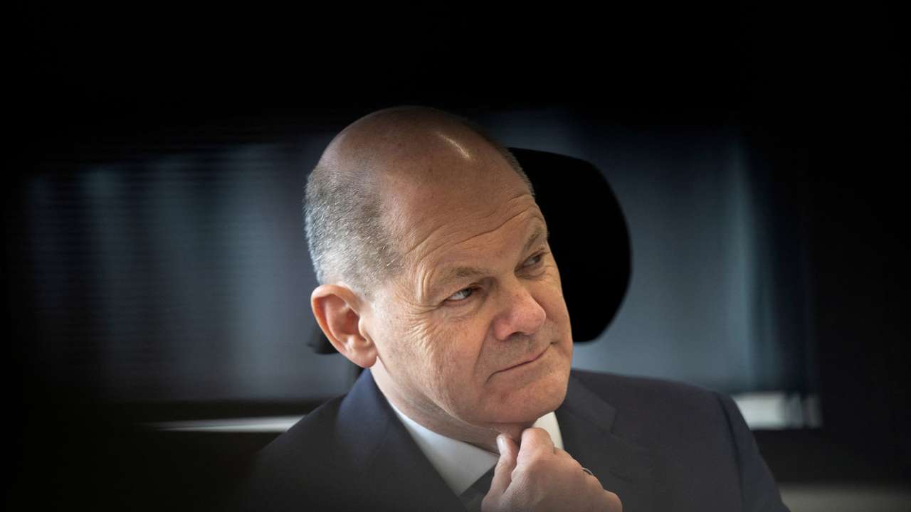 FILE PHOTO: German Chancellor Scholz visits Bundeskriminalamt or BKA in Wiesbaden