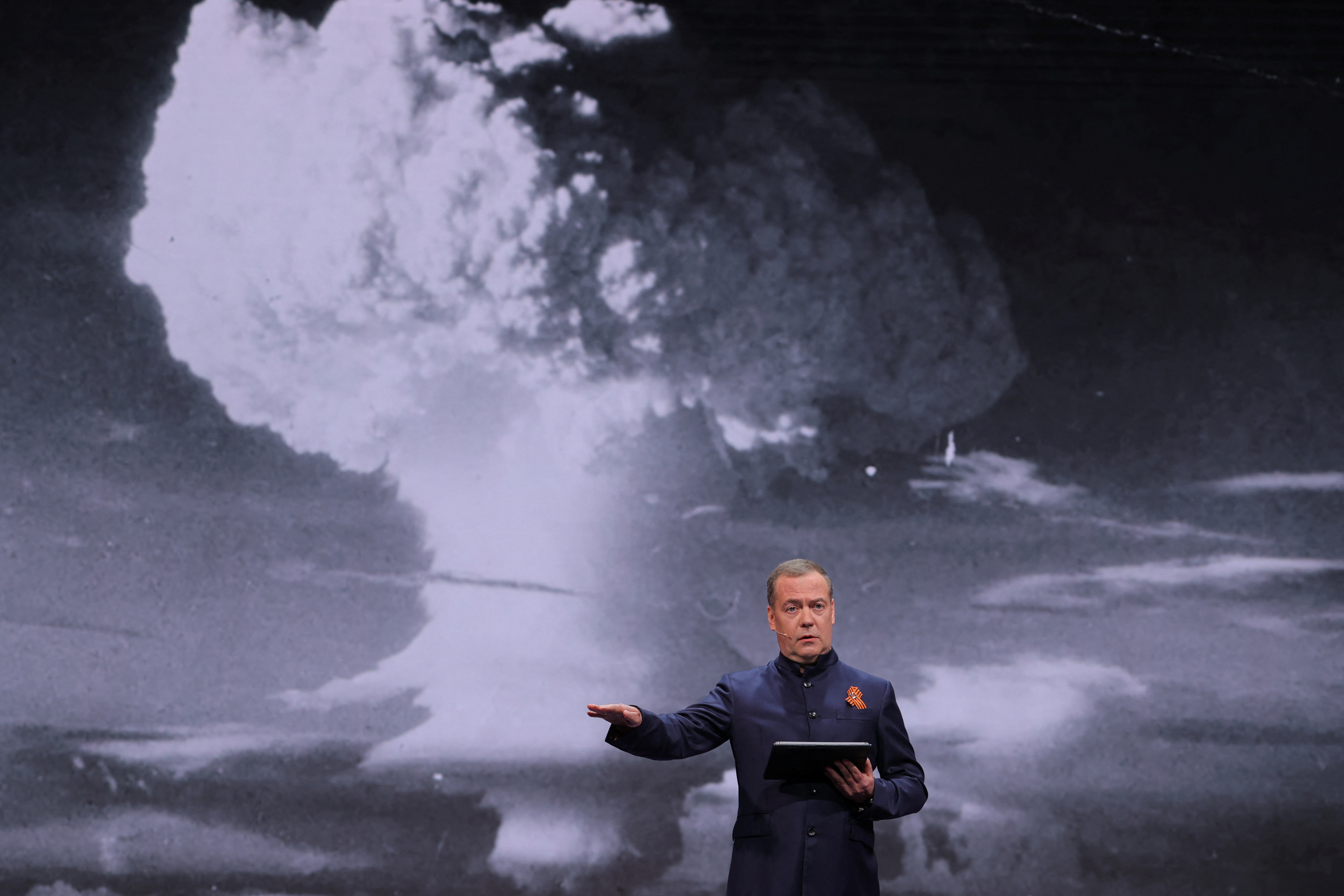 Deputy head of Russia's Security Council Medvedev speaks at educational marathon in Moscow