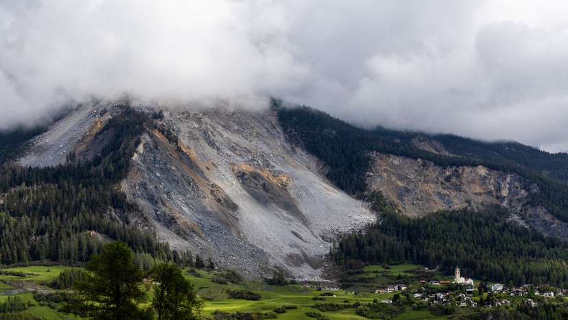 FILE PHOTO: Residents of a Swiss village Brienz evacuate due to risks of more rockslides