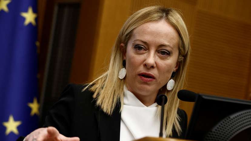 Giorgia Meloni attends meeting with newly elected MPs