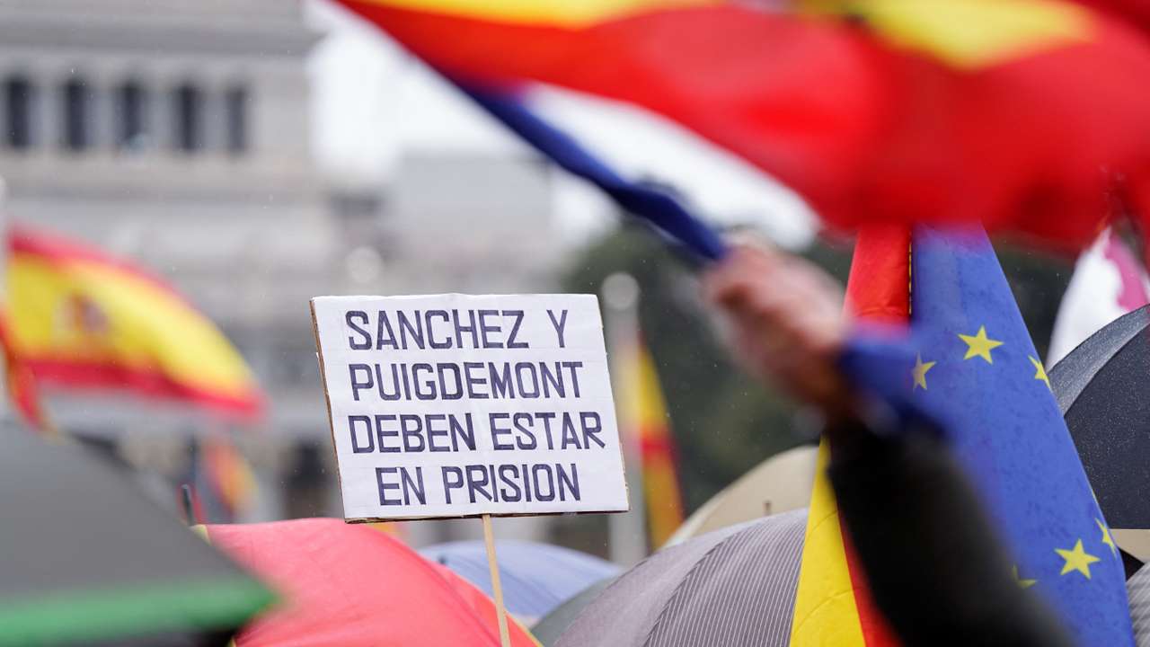 Protest protest against PM Sanchez in Madrid