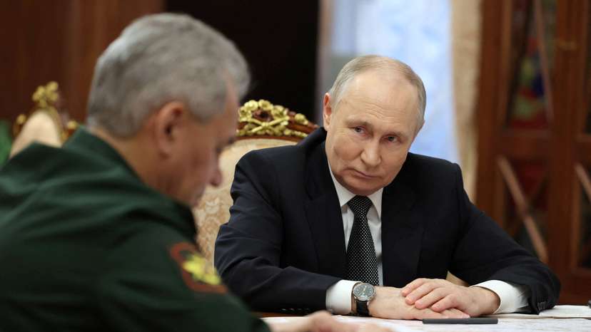 Russia's President Putin and Defence Minister Shoigu meet in Moscow