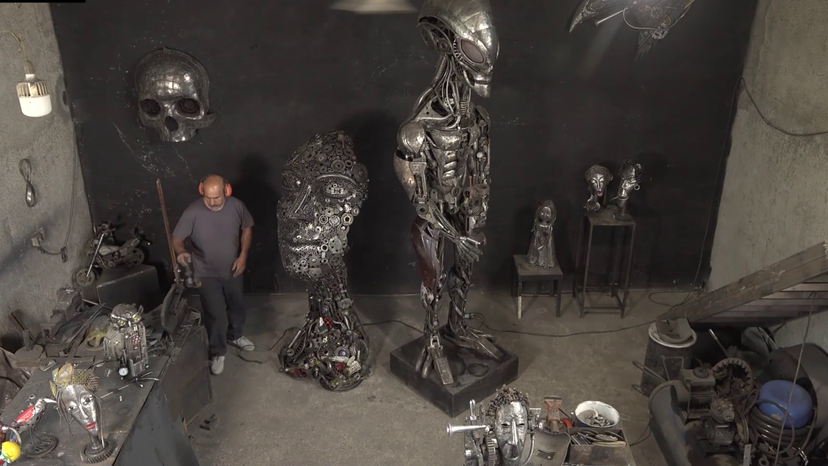 Iran’s ‘Iron Man’ turns scrap into Global Art: Video