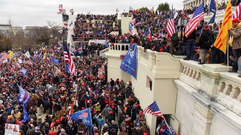 FILE PHOTO: Supporters of U.S. President Donald Trump gather in Washington