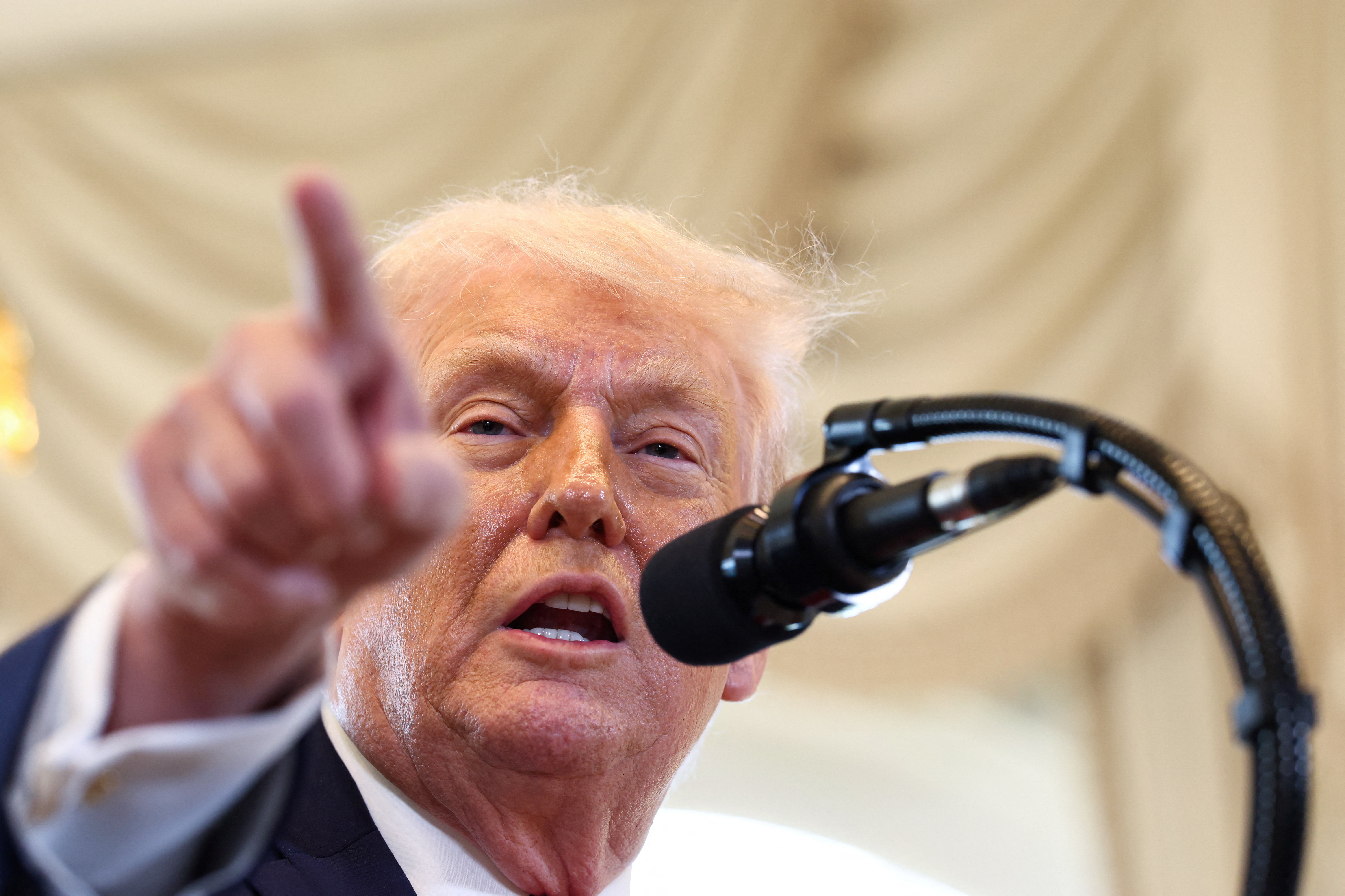U.S. President Donald Trump speaks at a ceremony in Palm Beach,  Florida, U.S.