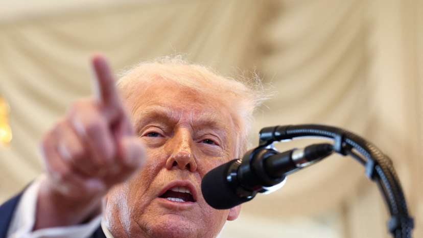 U.S. President Donald Trump speaks at a ceremony in Palm Beach, Florida, U.S.