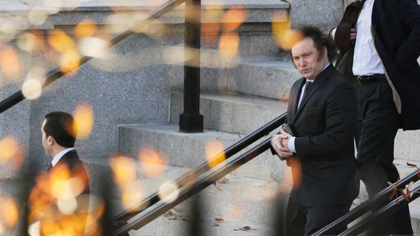Argentine President-elect Javier Milei departs meetings at the White House in Washington
