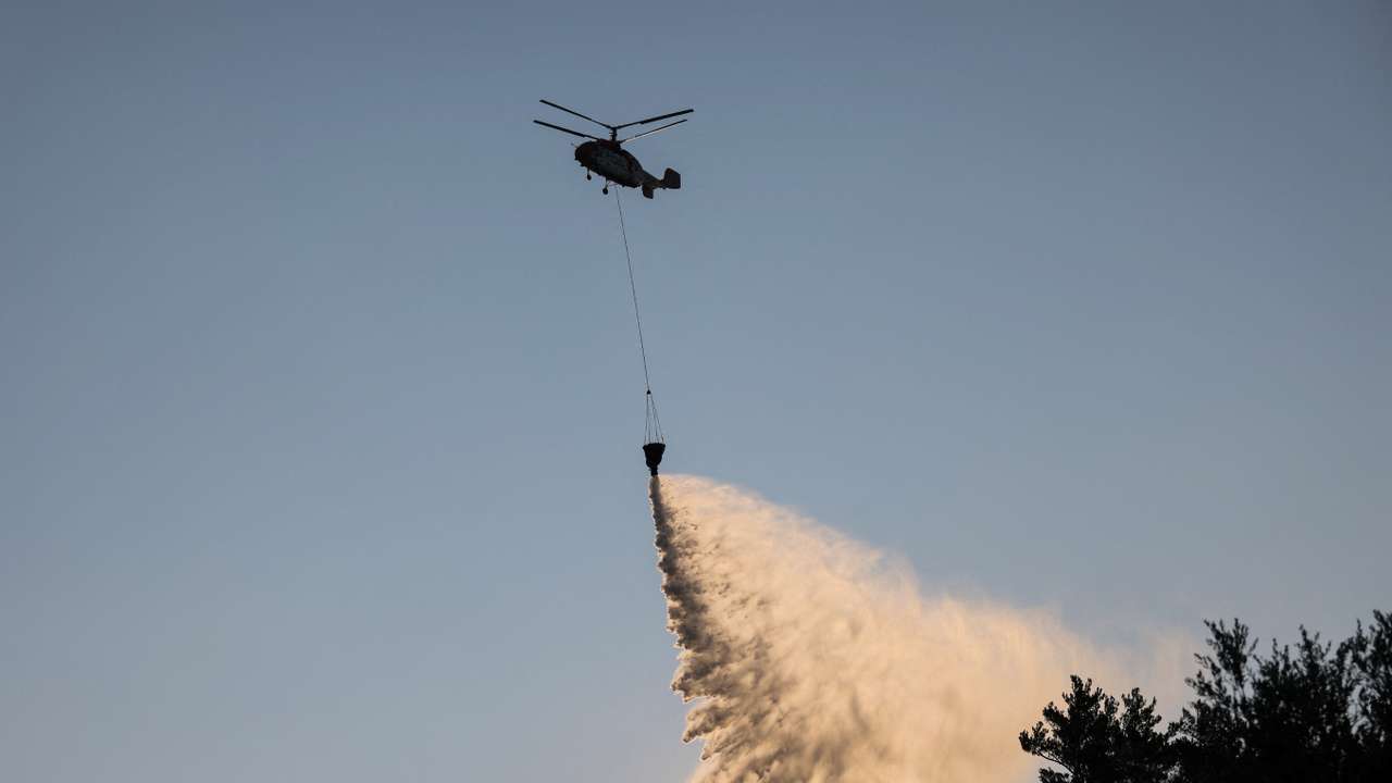 Wildfire burns in Ierapetra on the island of Crete
