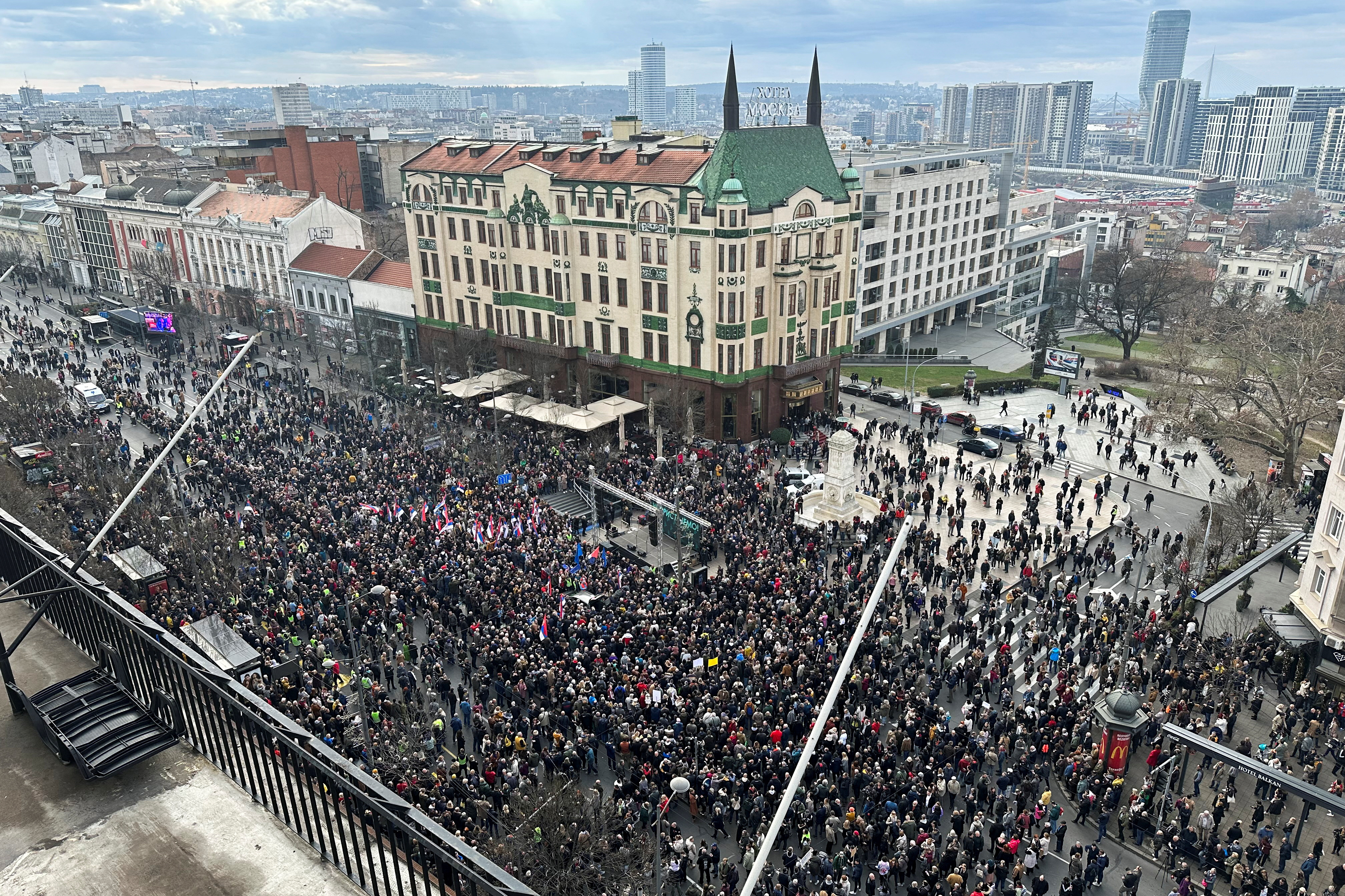 Serbian opposition protest in Belgrade over election result