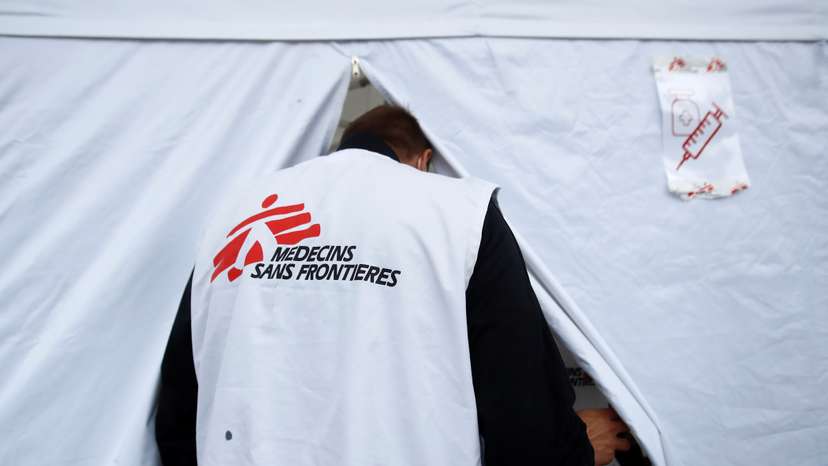 France's Medecins Sans Frontieres (MSF - Doctors Without Borders) vaccinates migrants and homeless people in Paris