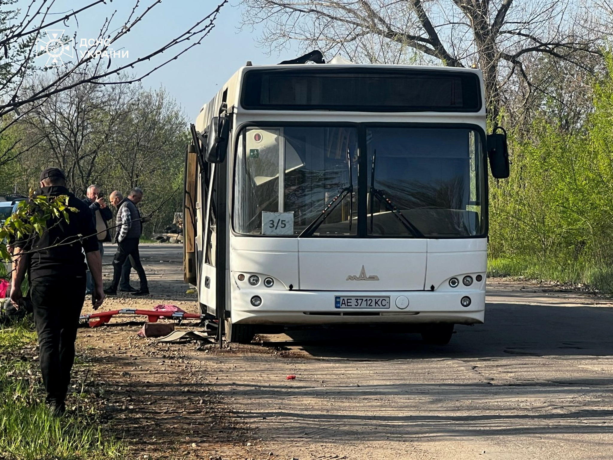 Aftermath of a Russian drone attack in Marhanets