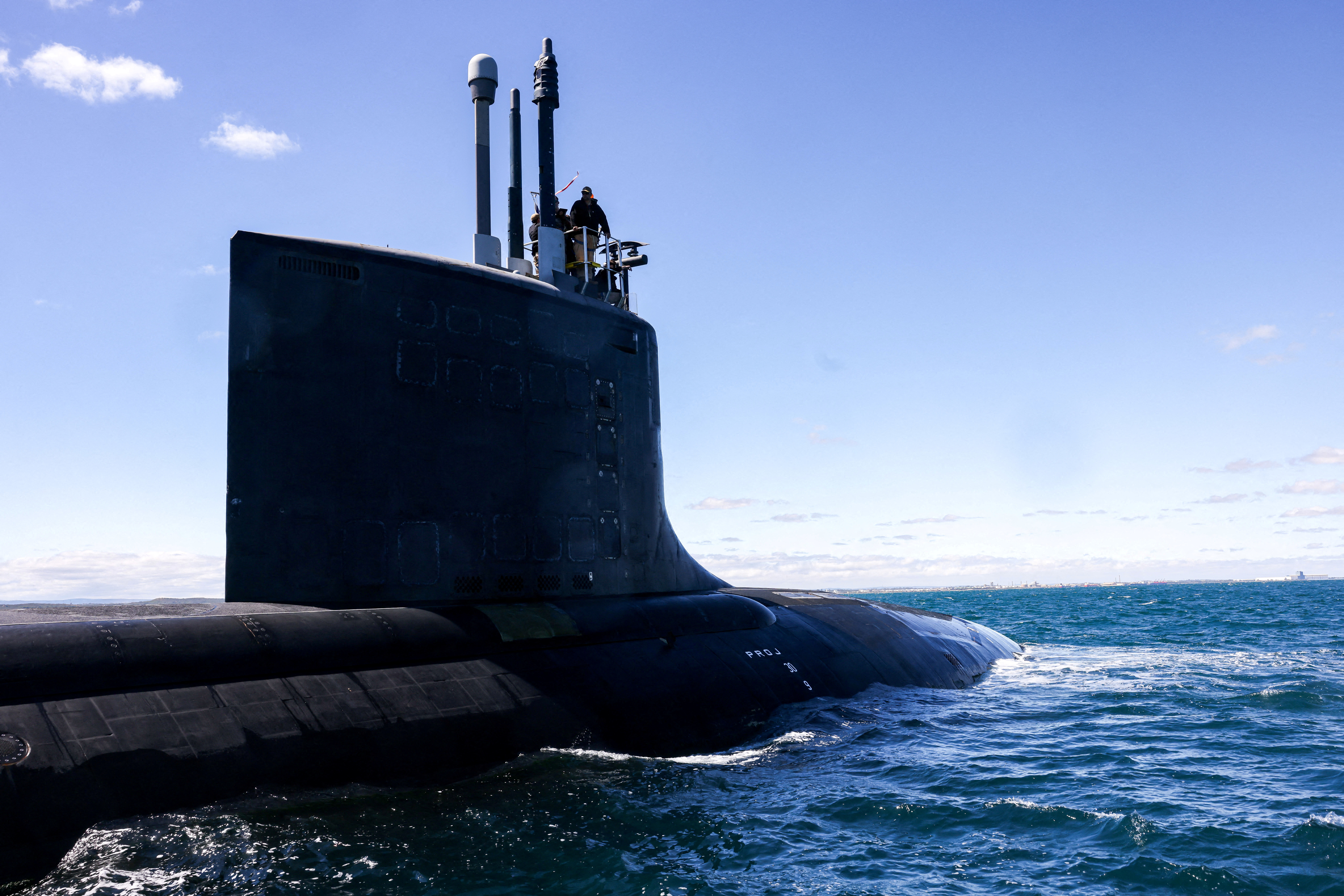 Virginia-class fast attack submarine USS Minnesota (SSN-783) off the coast of Western Australia