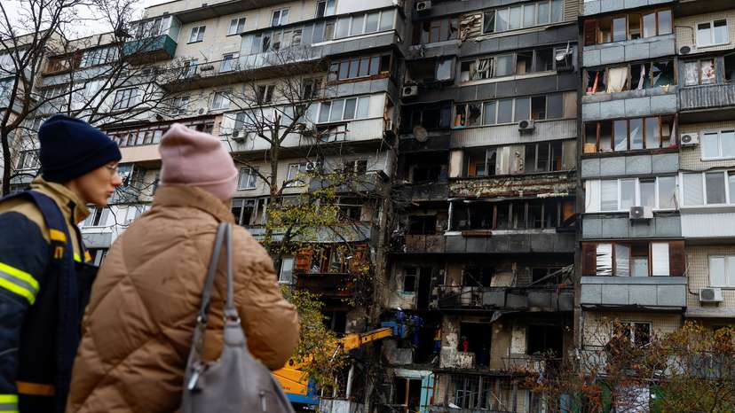 Aftermath of a Russian drone attack in Kyiv