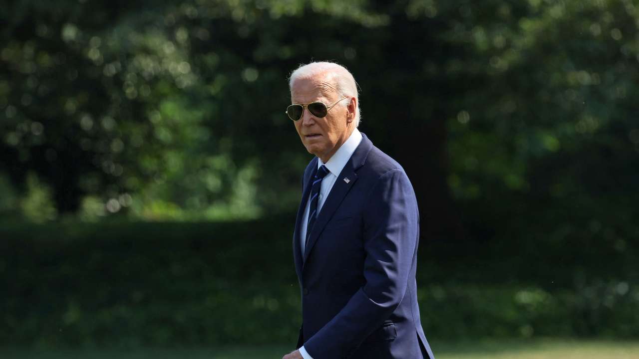 U.S. President Joe Biden boards Marine One for travel to Las Vegas, Nevada