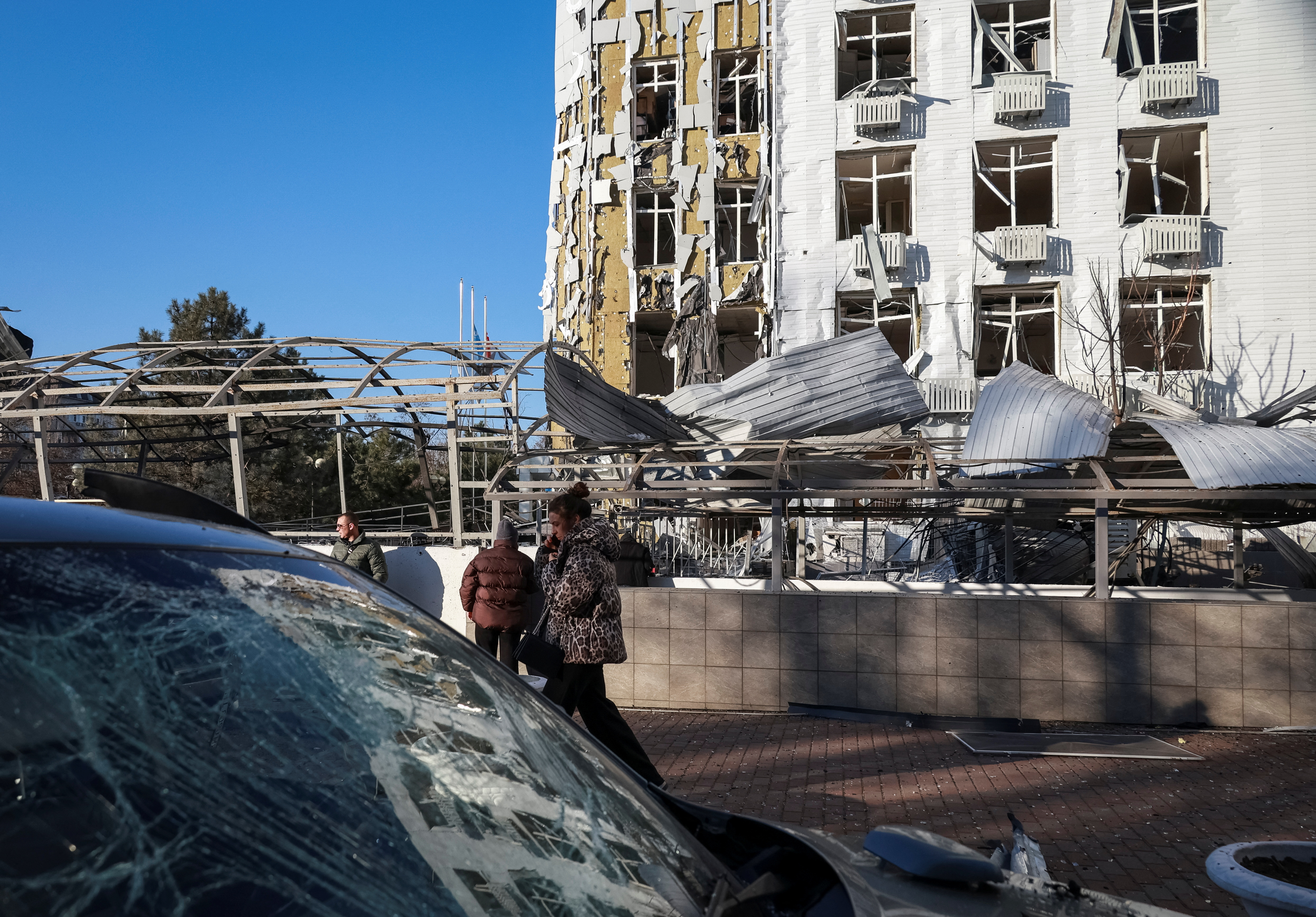 Aftermath of a Russian drone strike in Odesa