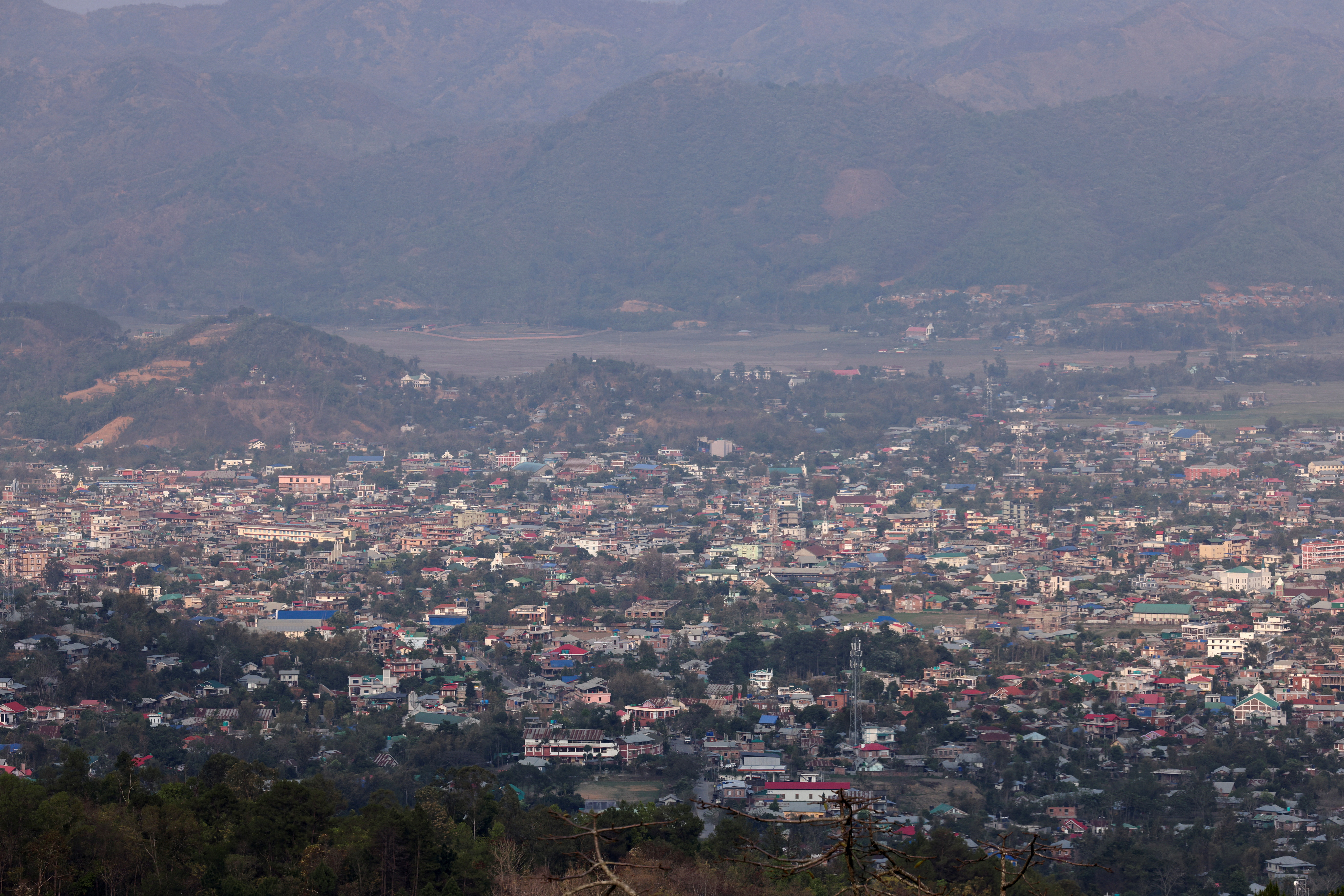 A general view of the city of Churachandpur, Manipur