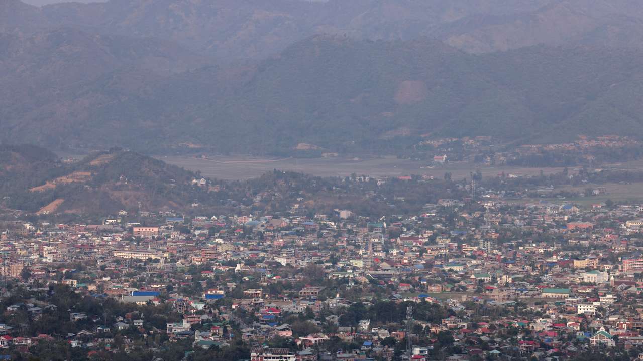 A general view of the city of Churachandpur, Manipur