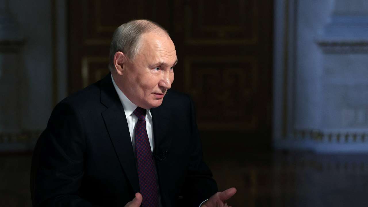 Russian President Putin gives interview in Moscow