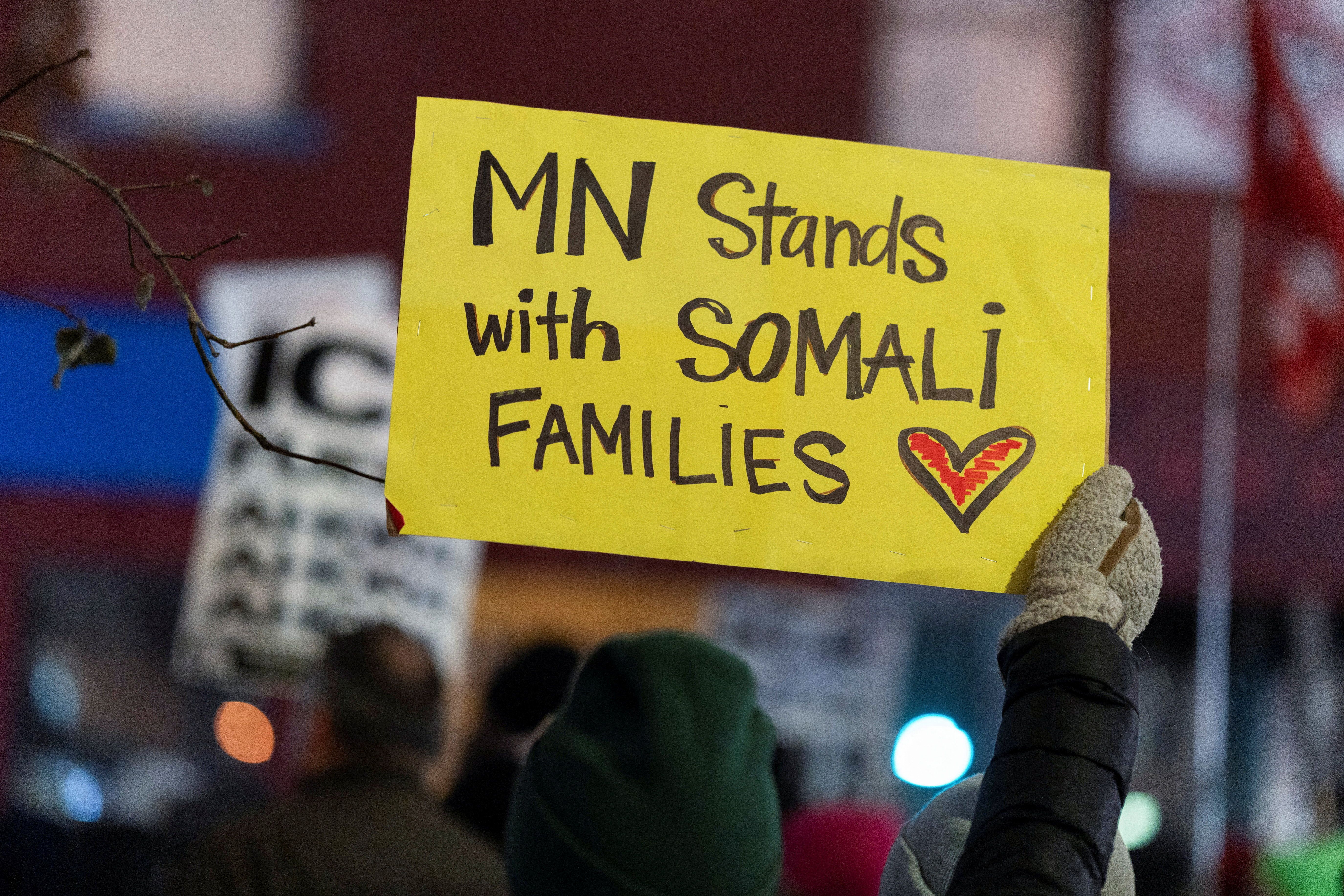 Protesters condemn ICE for targeting the Somali community