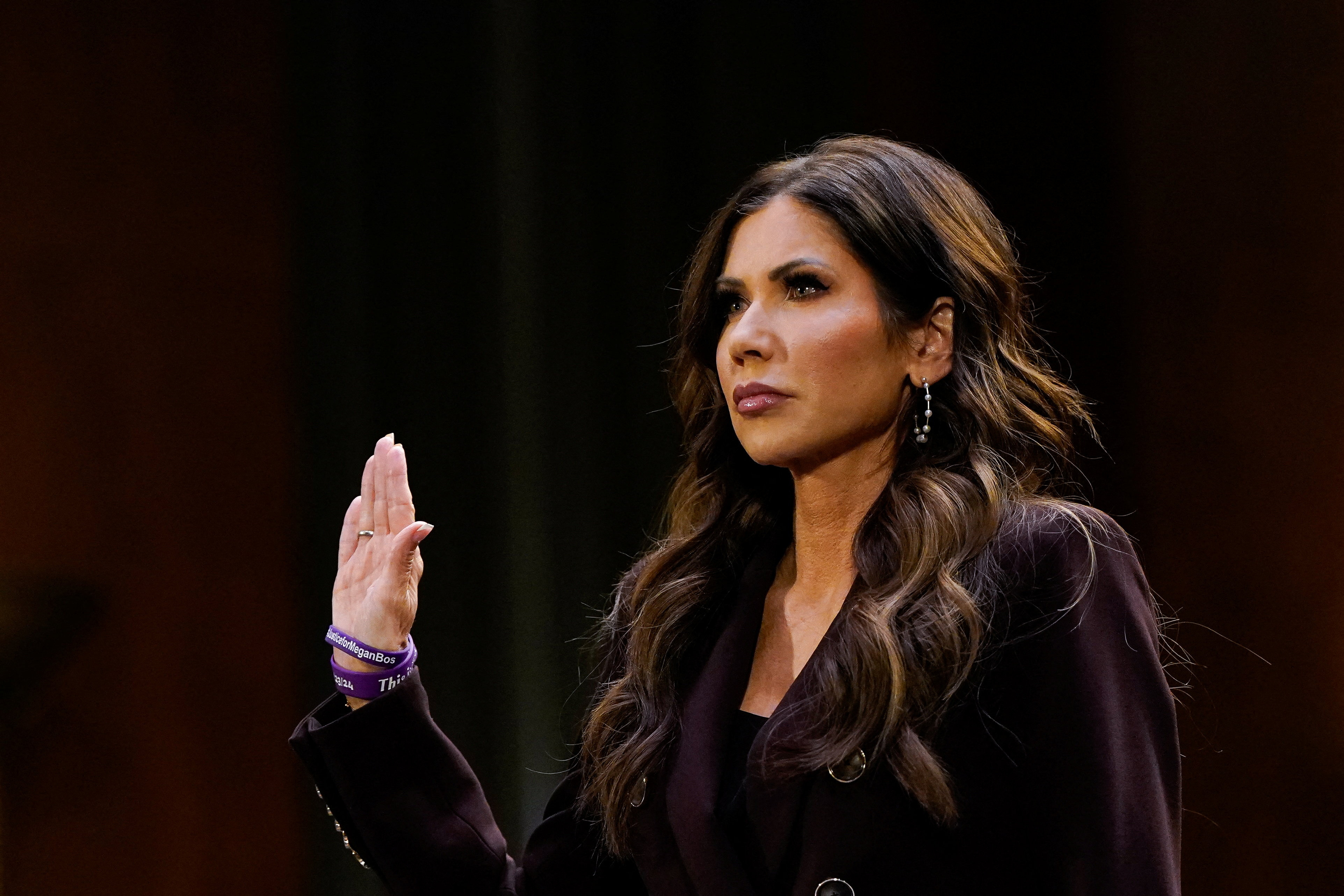 U.S. Homeland Security Secretary Kristi Noem testifies before a Senate Judiciary Committee, on Capitol Hill in Washington