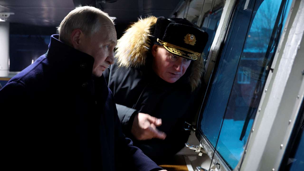 Russian President Vladimir Putin visits the naval base in the northern city of Severodvinsk