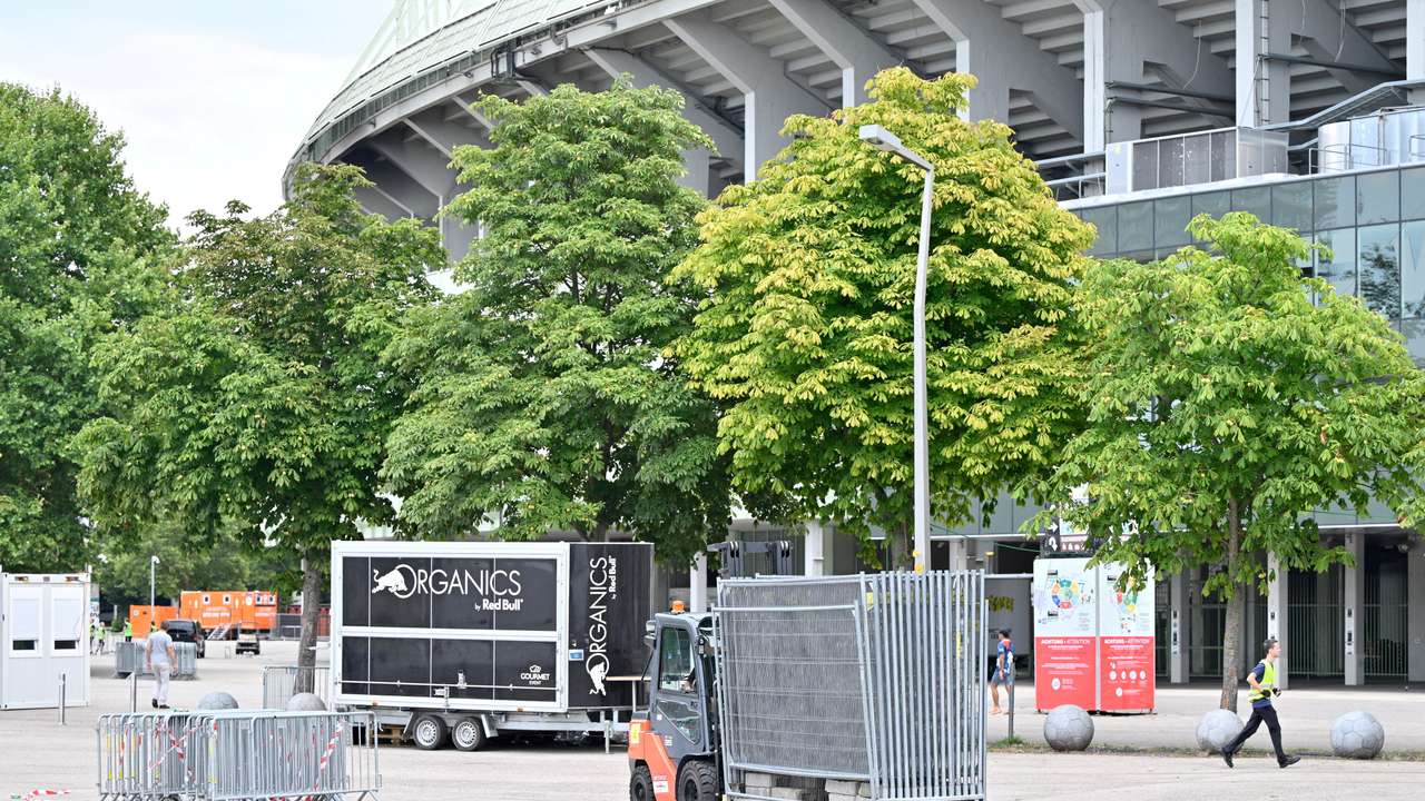 General view outside Happel stadium after Taylor Swift's three concerts in Vienna this week were canceled