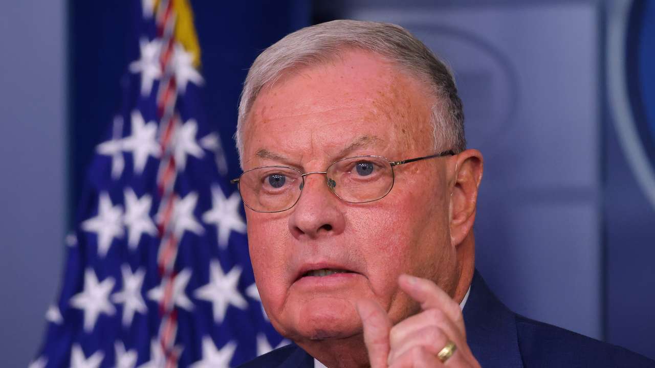 Pence national security adviser Keith Kellogg speaks during press briefing at the White House in Washington