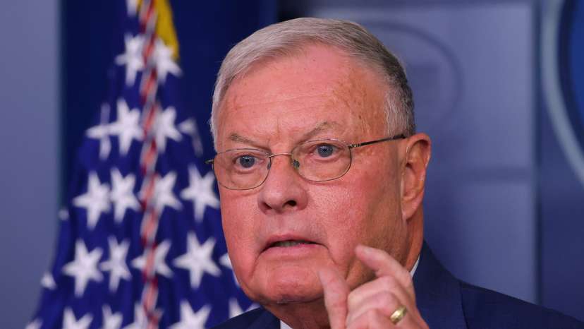 Pence national security adviser Keith Kellogg speaks during press briefing at the White House in Washington