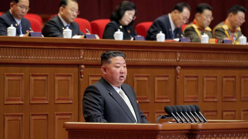 North Korean leader Kim Jong Un speaks during the Ninth Congress of the Workers' Party of Korea (WPK) in Pyongyang