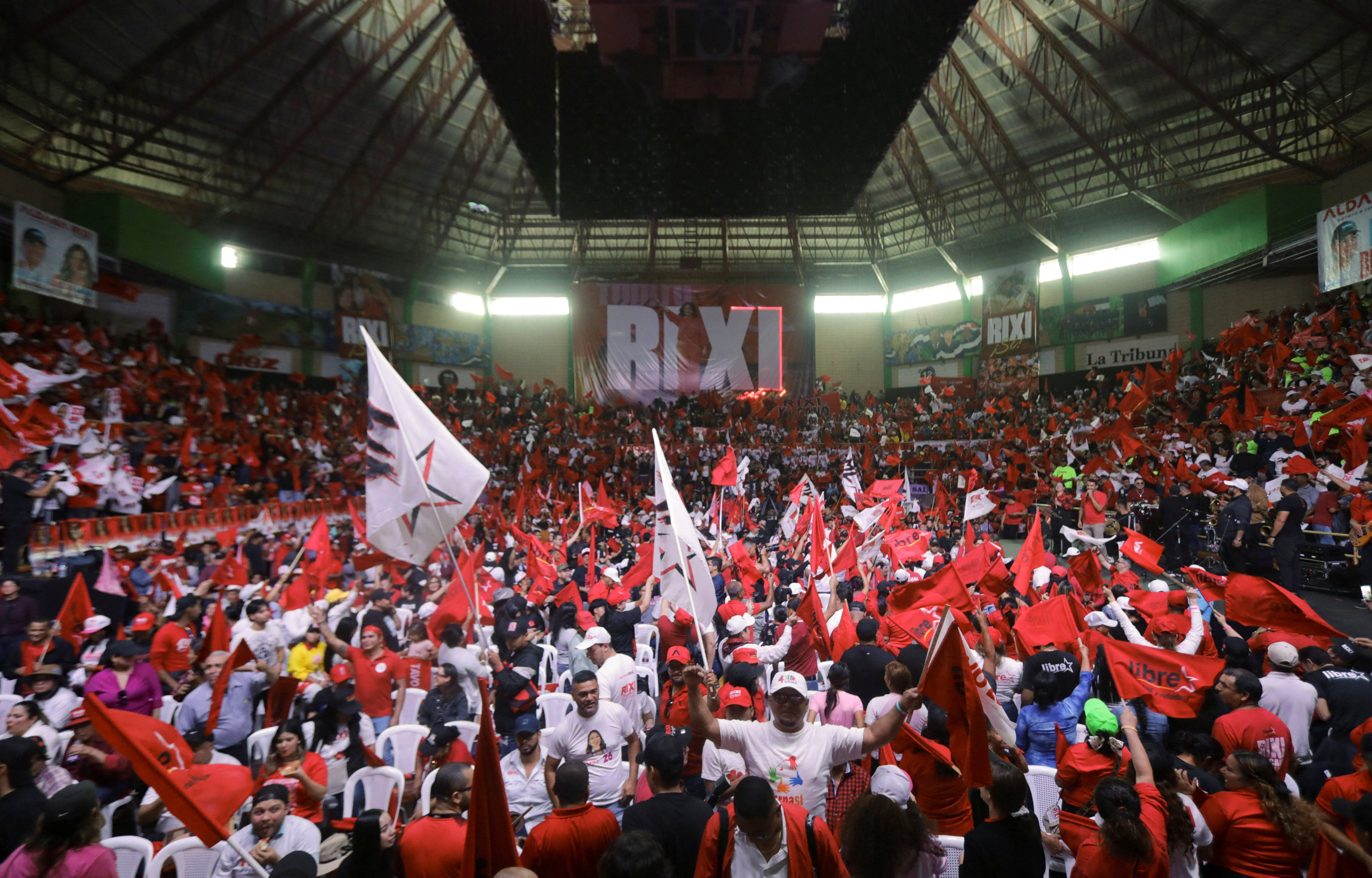 Presidential candidate Rixi Moncada of Honduras' LIBRE holds closing campaign rally ahead of the general election, in Tegucigalpa
