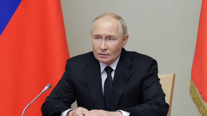 Russia's President Putin chairs a Security Council meeting outside Moscow