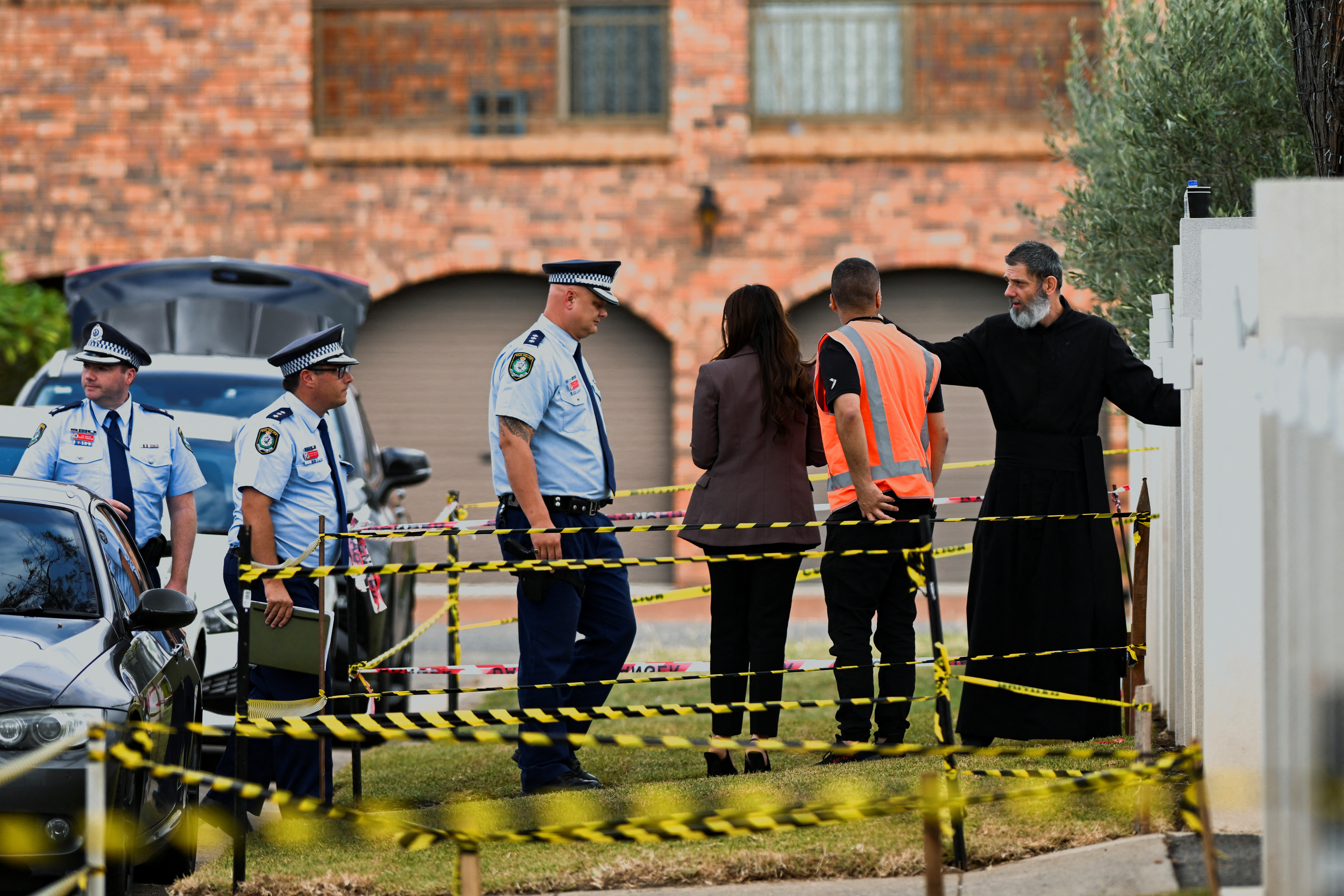 Scenes outside Christ The Good Shepherd Church after a knife attack took place during a service on Monday night in Sydney