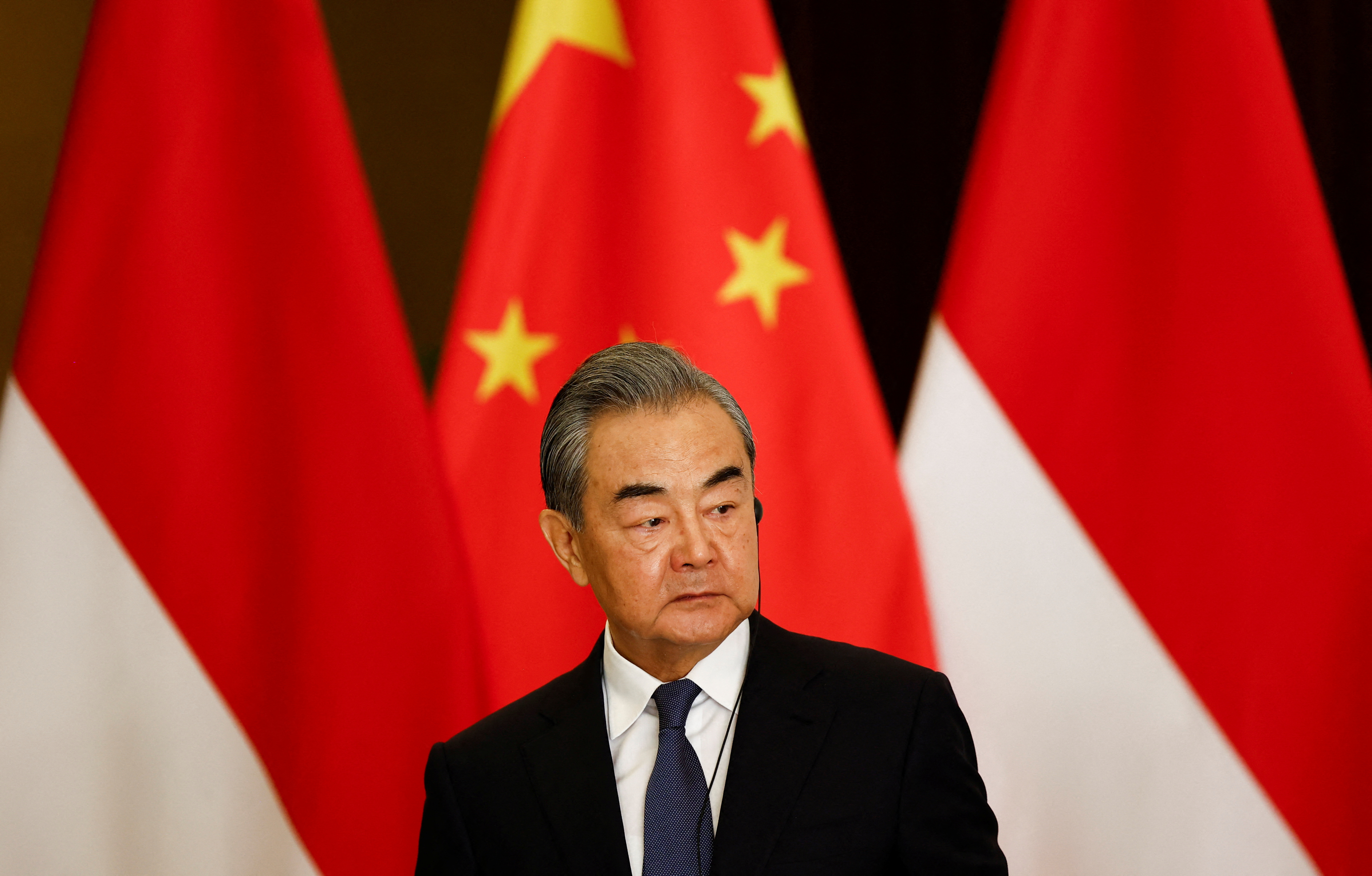 Chinese foreign minister Wang Yi meets his Indonesian counterparts Retno Marsudi in Jakarta