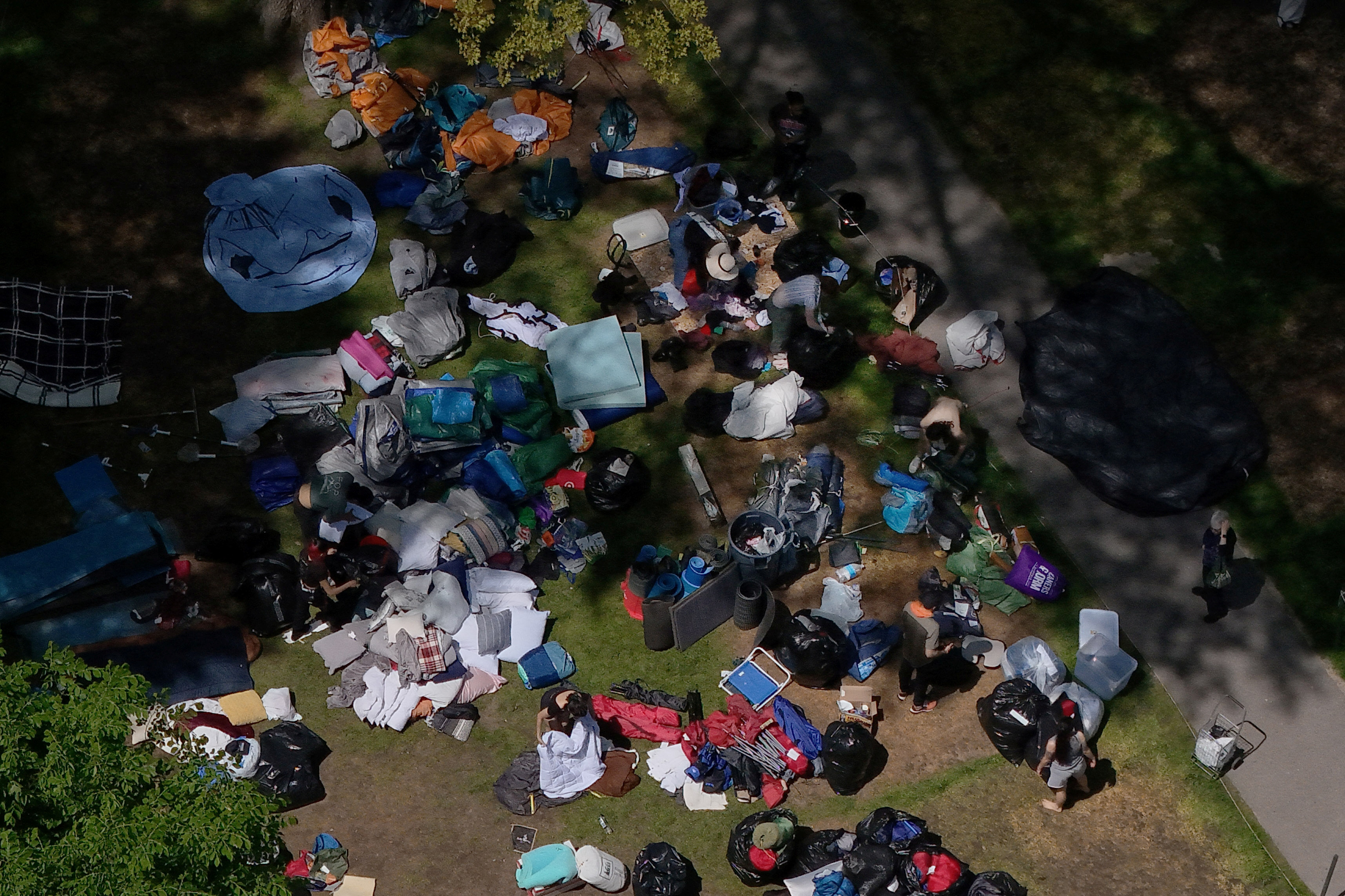 Pro-Palestinian protestors voluntarily pack up their encampment at Harvard in Cambridge