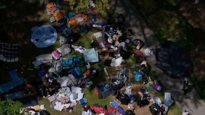 Pro-Palestinian protestors voluntarily pack up their encampment at Harvard in Cambridge
