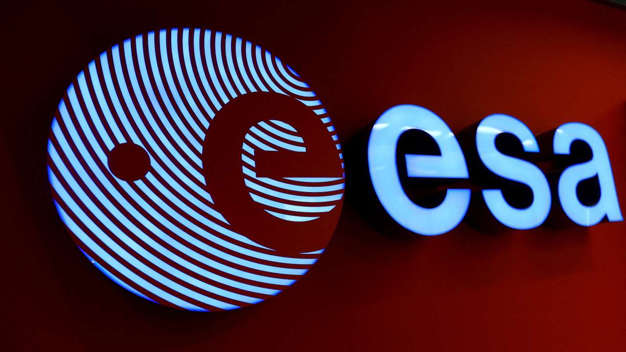 Logo of European Space Agency (ESA) in Darmstadt