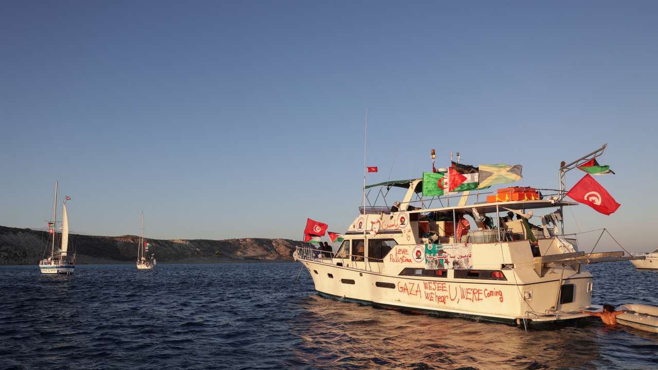 Gaza aid flotilla set to head east from Greece despite Israeli warnings