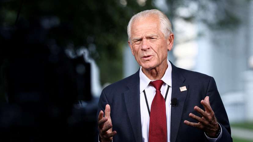 FILE PHOTO: Peter Navarro speaks at the White House in Washington