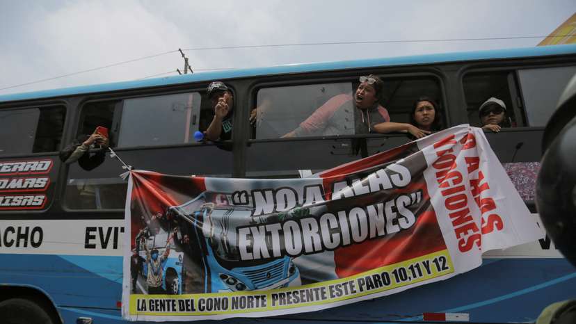 Public transit companies hold a strike to demand more action against rising crime and extortion, in Lima