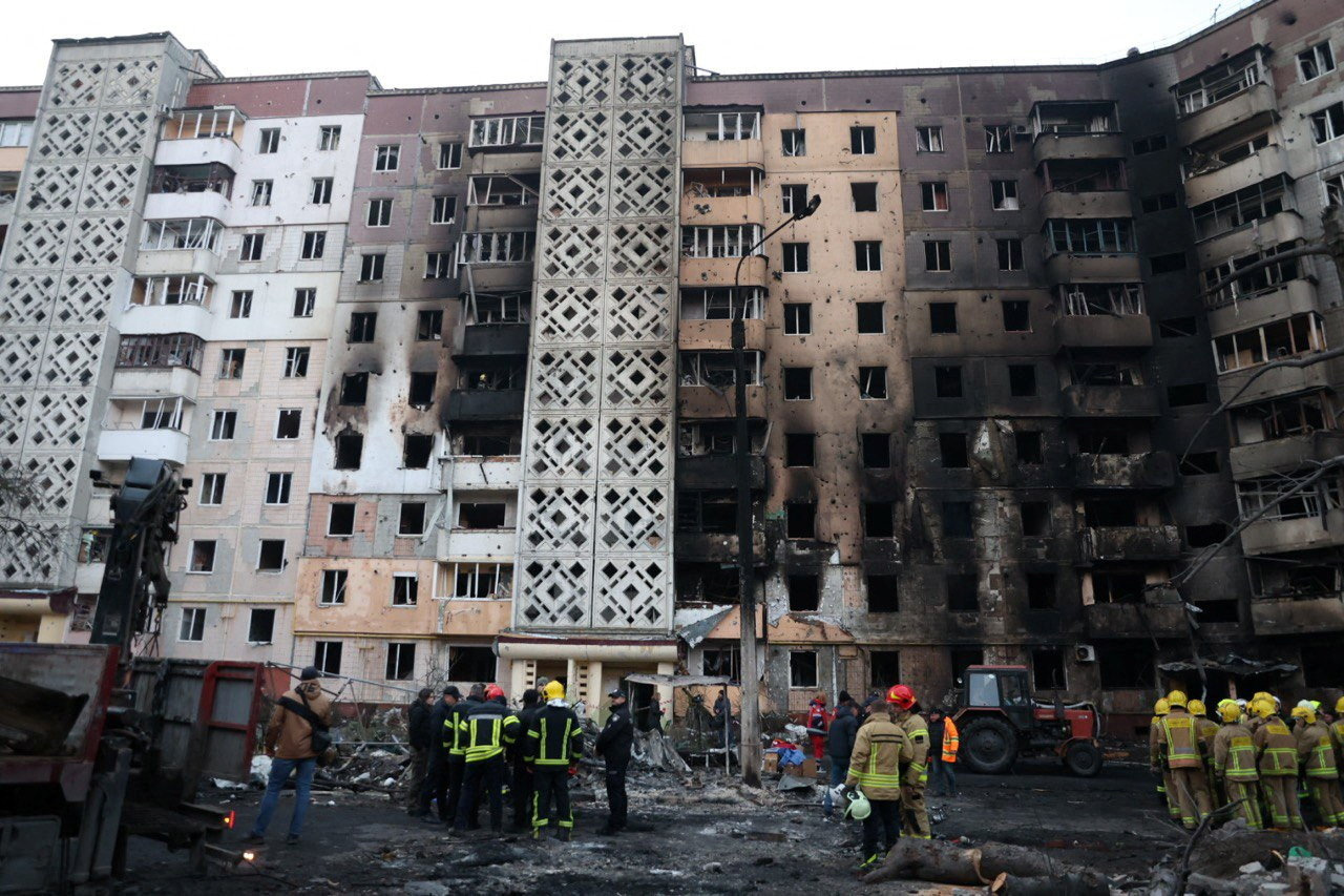 Aftermath of a Russian missile attack in Ternopil