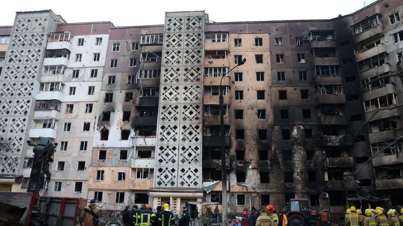 Aftermath of a Russian missile attack in Ternopil