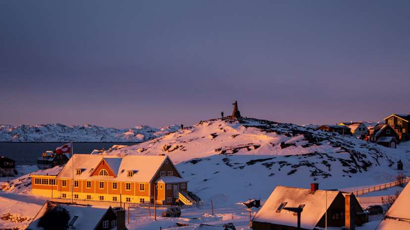 Greenland sunset over Nuuk