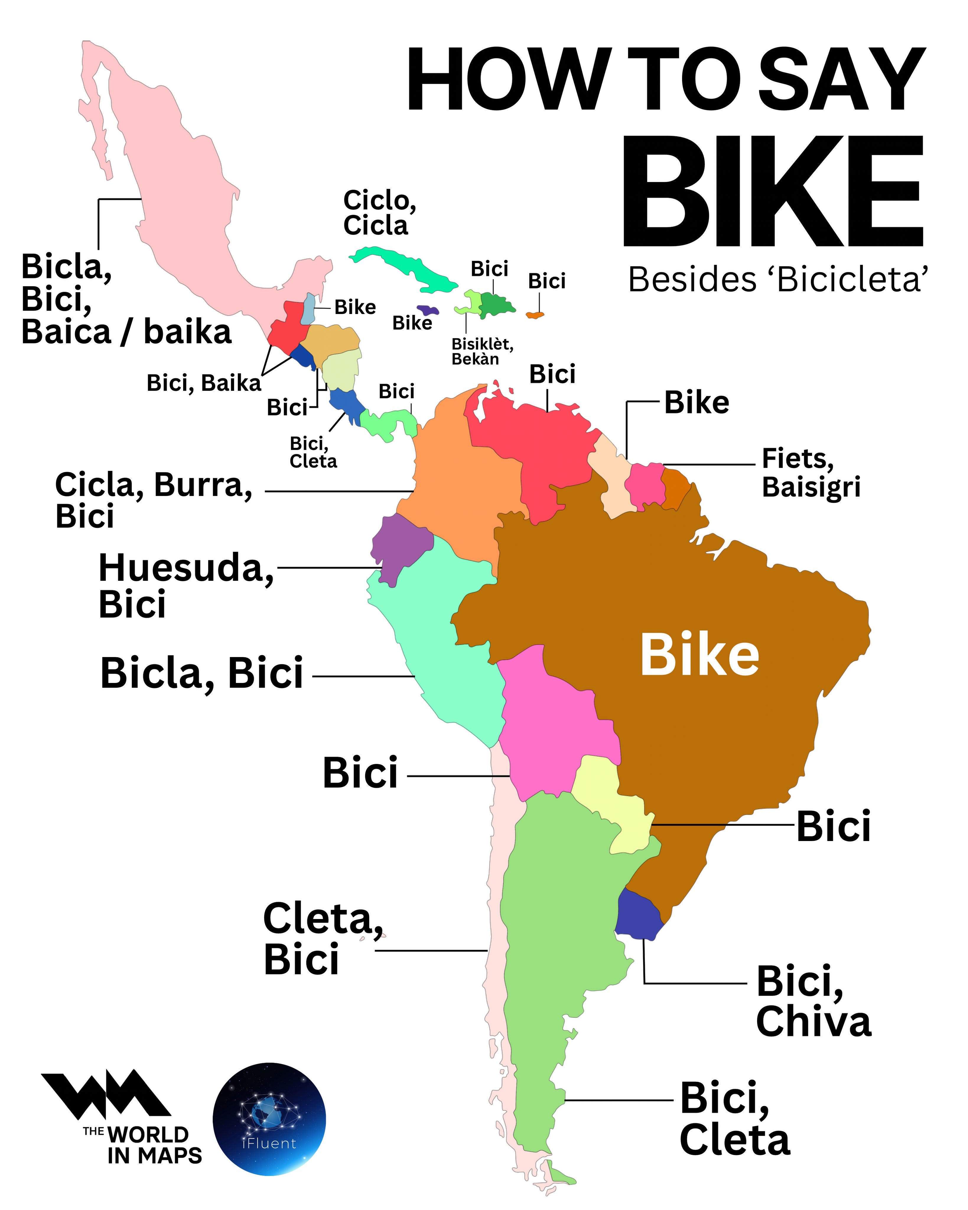 From ‘bici’ to ‘cleta’, Latin America has many ways to say bicycle