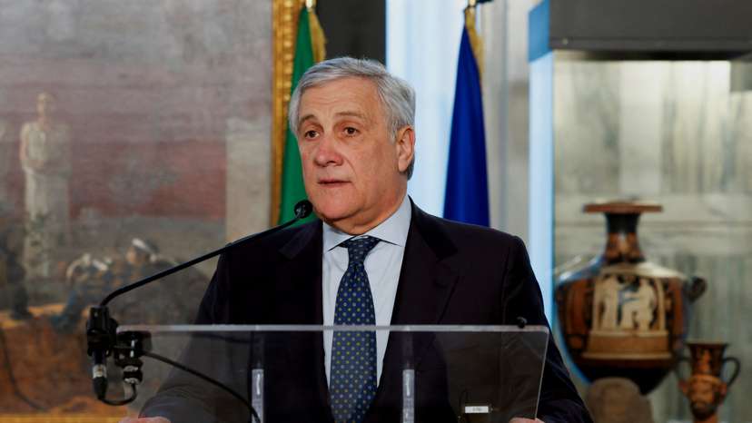 Italy's Tajani and UK's Cameron holds a press conference in Rome